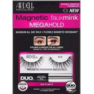 3/$25 Ardell 818 Magnetic Eyelashes Fauxmink Lashes MegaHold Liquid Eyeliner